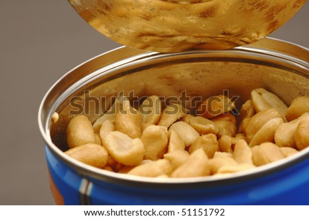 nuts and box on the dark background
