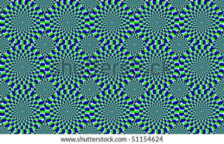 Green and blue concentric circles, which appear to move. Optical Effect Royalty-Free Stock Photo #51154624