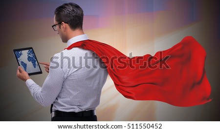 Man in red cover protecting city
