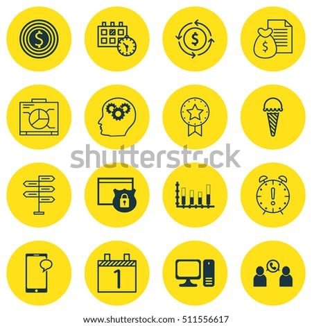 Set Of 16 Universal Editable Icons. Can Be Used For Web, Mobile And App Design. Includes Icons Such As Phone Conference, Frozen Food, Security And More.