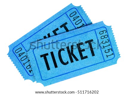 Two blue tickets Royalty-Free Stock Photo #511716202