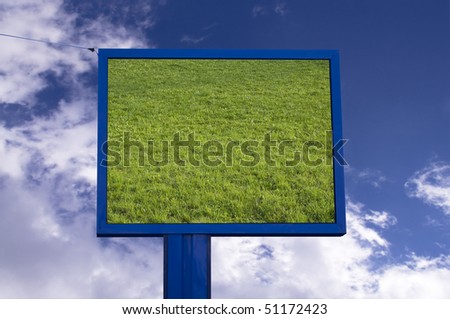 cloudy sky and an advertising billboard with environmental background
