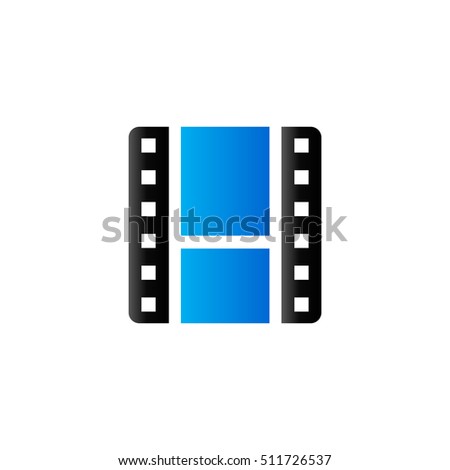Video file format icon in duo tone color. Computer data movie