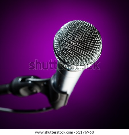 microphone against the purple background