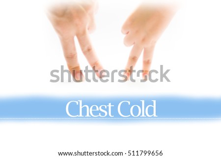 Chest Cold - Heart shape to represent medical care as concept. The word Chest Cold is a part of medical vocabulary in stock photo.