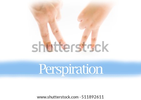 Perspiration - Heart shape to represent medical care as concept. The word Perspiration is a part of medical vocabulary in stock photo.