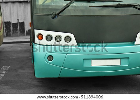 New tourist bus, closeup