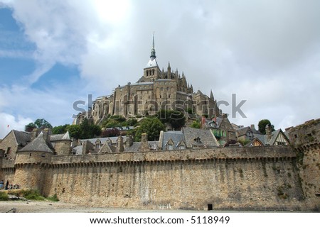 Le Mont Saint Michel (Normandie, France). Low tide.
