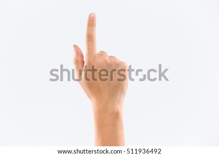 The man's hand isolated on white background Royalty-Free Stock Photo #511936492