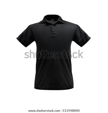 Black fashion polo shirt template on isolated background with clipping path.