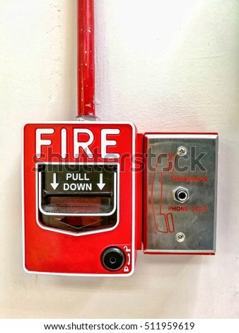 Alarm fire swich and emergency phone connector.