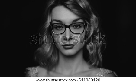 Portrait of a very beautiful and mysterious girl