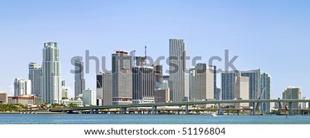 Miami Florida business buildings and downtown urban architecture panorama