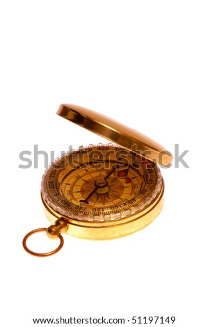 Modern compass with cover and ring