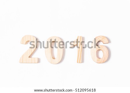 Top view of wood number 2016 wooden image from carpenter 2016 wood sign texture design for display your text or number anything.