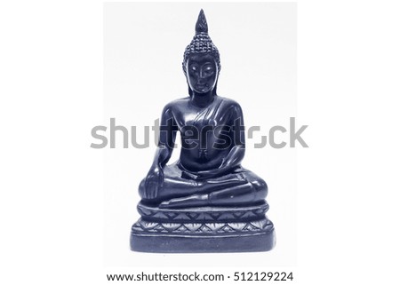 black buddha statue isolated on white background