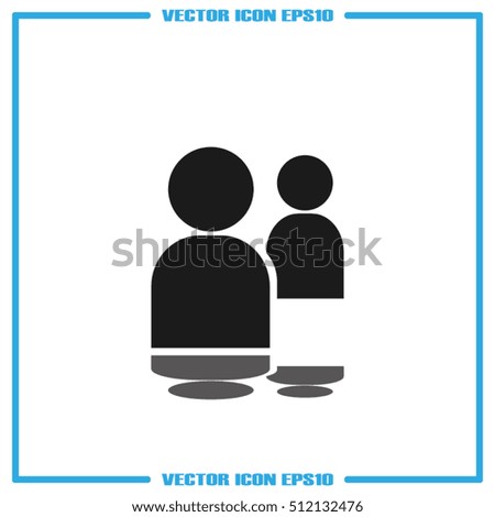 People icon vector illustration eps10. Isolated badge two people flat design for website or app - stock graphics
