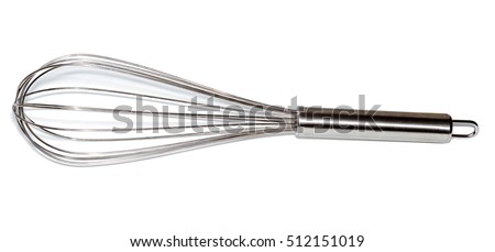 Stainless balloon whisk isolated in white background Royalty-Free Stock Photo #512151019
