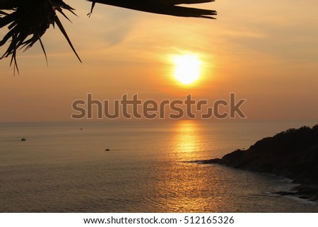 Sunset at Laem Phrom Thep in Phuket province,Thailand.