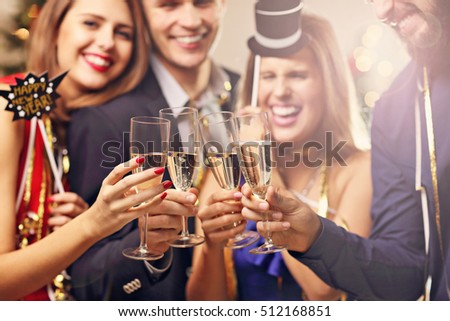 Picture showing group of friends celebrating New Year
