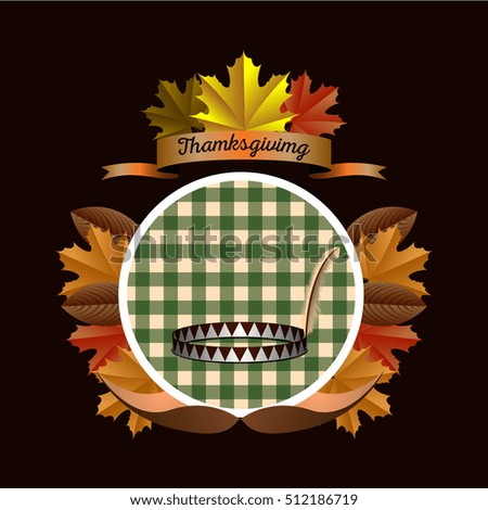 Isolated thanksgiving day label with a traditional hat, Vector illustration
