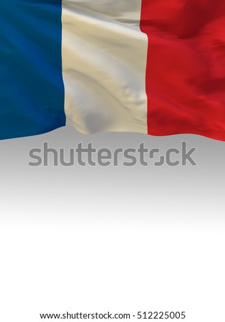 French Flag, France Colors, French Banner (3D Render)
