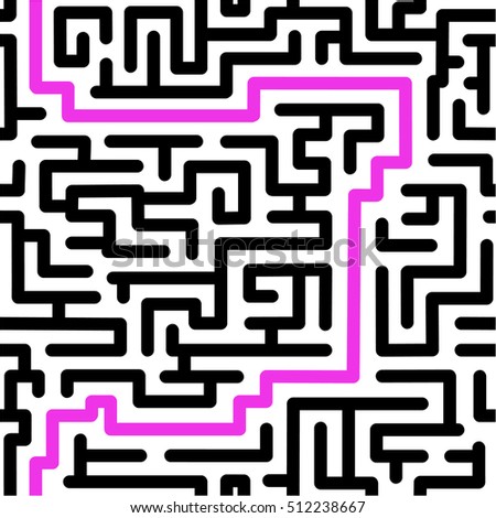 Labyrinth maze abstract vector seamless pattern