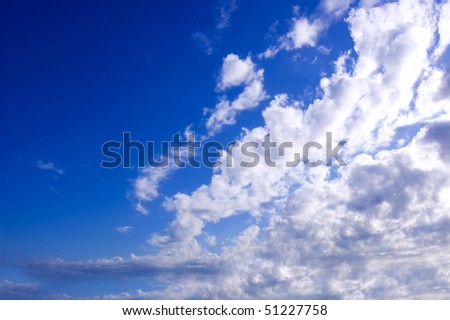 Blue sky conceptual image. Picture of clean summer sky.