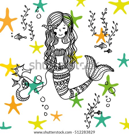 Mermaid with seahorse