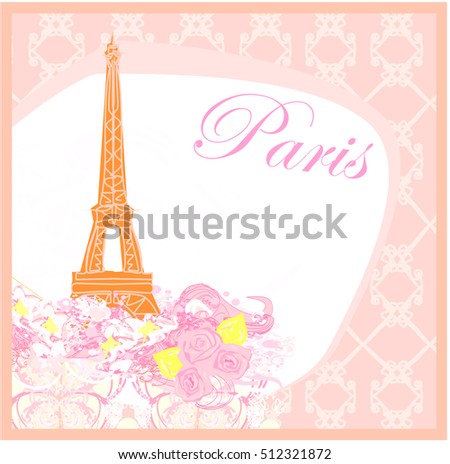  vintage retro Eiffel card 