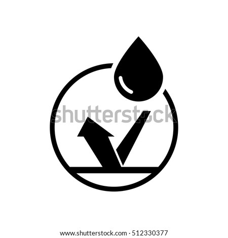 Waterproof icon, water protection label sticker logo Royalty-Free Stock Photo #512330377