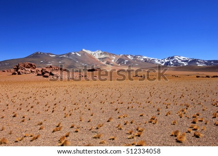 Beautiful landscape and mountains, Atacama desert, near Paso Sico, Chile