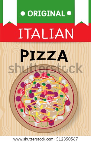 Italian pizza web banner .flat design