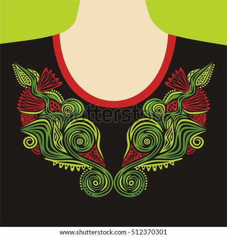 Floral pattern for blouses. Vector illustration.