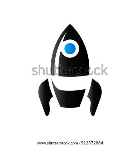 Rocket icon in duo tone color. Launching startup