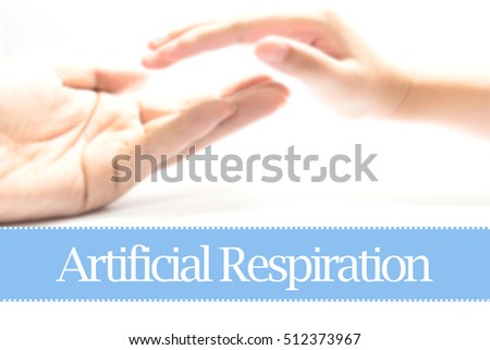 Artificial Respiration - Heart shape to represent medical care as concept. The word Artificial Respiration is a part of medical vocabulary in stock photo.