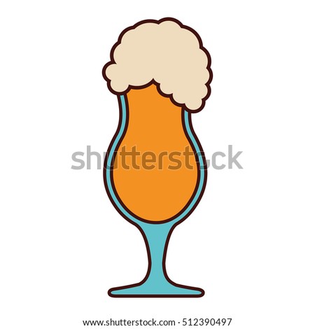 Beer glass icon. Pub alcohol bar brewery and drink theme. Isolated design. Vector illustration