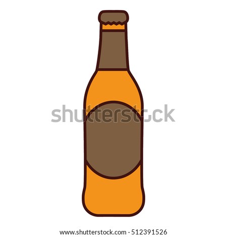 Beer bottle icon. Pub alcohol bar brewery and drink theme. Isolated design. Vector illustration