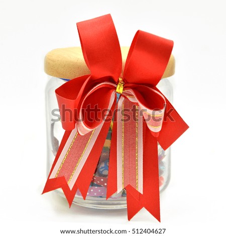 A gift bottle isolated on white background
