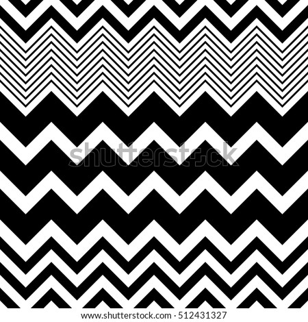 Seamless Zigzag Pattern. Abstract Black and White Stripe and Line Background. Vector Regular Zig Zag Geometric Texture. Minimal Print Design. Decorative Fashion Ornament