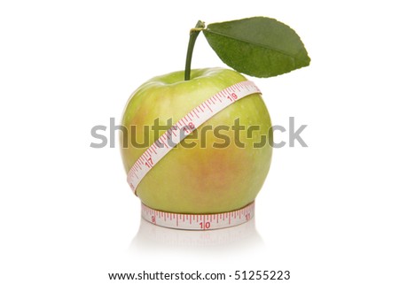 Apple, Healthy Living Nutrition, wrapped with tape measure