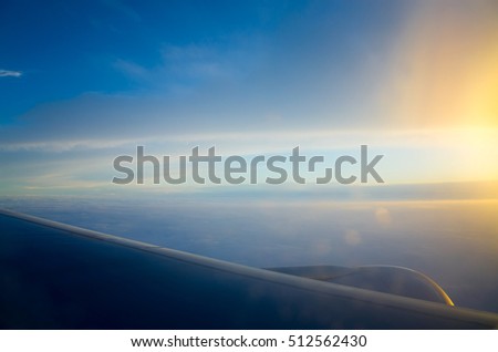 An aerial view from an airplane