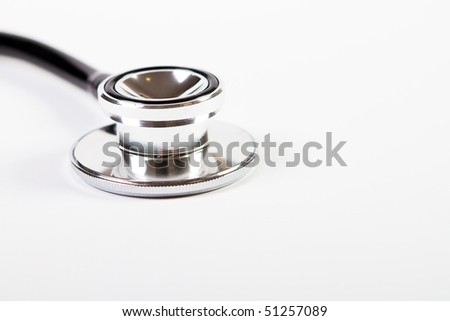 close up of stethoscope on white background