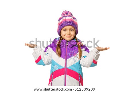 Young woman in winter sport clothing standing isolated on white background