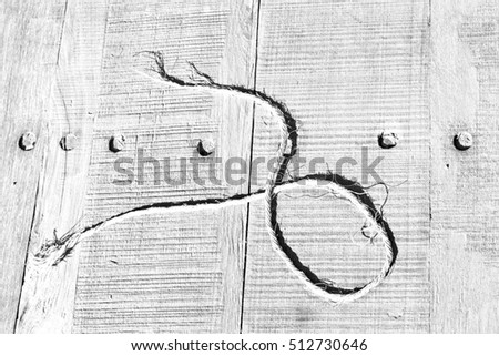 abstract background   texture of a   brown  antique wooden floor and rope