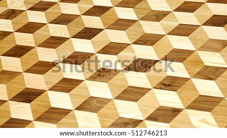 3d Illusion Wood Cube Tiles Geometric Shapes