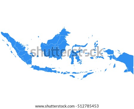 Vector map Indonesia. Isolated vector Illustration. Black on White background Royalty-Free Stock Photo #512785453