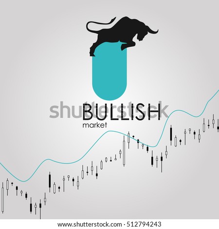 Bullish and Bearish symbols on stock market vector illustration. vector Forex or commodity charts, isolated on abstract background. The symbol of the bear and the bull. The growing and falling market. Royalty-Free Stock Photo #512794243
