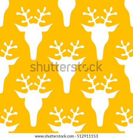  hand drawn seamless Christmas pattern with deer for textile, fabric, paper