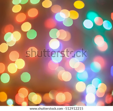 bokeh light from Christmas garlands